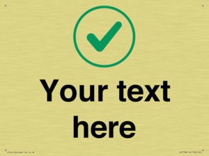 Custom plain background, green tick in circle sign